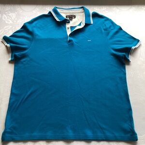 Michael Kors Sky Blue/White Classic Polo Shirt Men’s Size XL Slim-Fit Collared